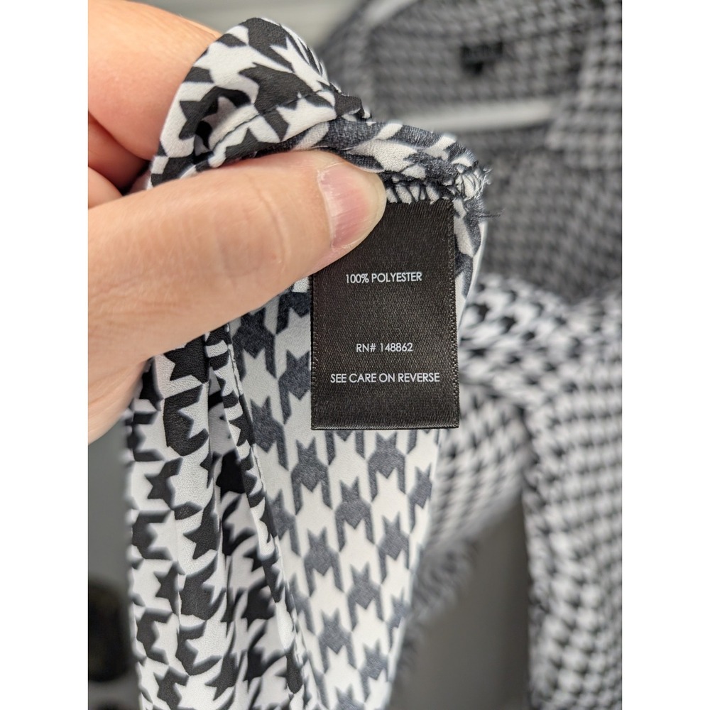 Torrid Madison Georgette Button-Up Long Sleeve Shirt Houndstooth Women's 2X EUC - Picture 9 of 10